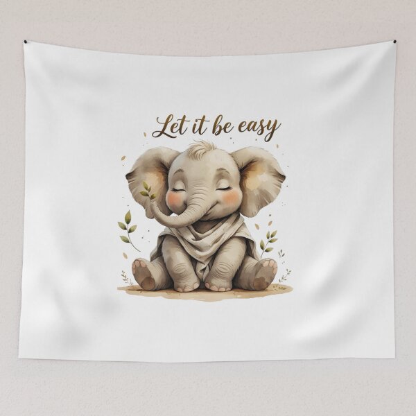Item preview, Let It Be Easy Cute Vintage Elephant Baby Nursery Decor designed and sold by AQUILAKREO.
