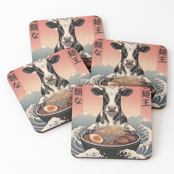 Item preview, Funny Cow Japanese Ramen Noodles Vintage Kanagawa Wave designed and sold by FurryHavenPH.