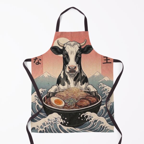 Item preview, Funny Cow Japanese Ramen Noodles Vintage Kanagawa Wave designed and sold by FurryHavenPH.
