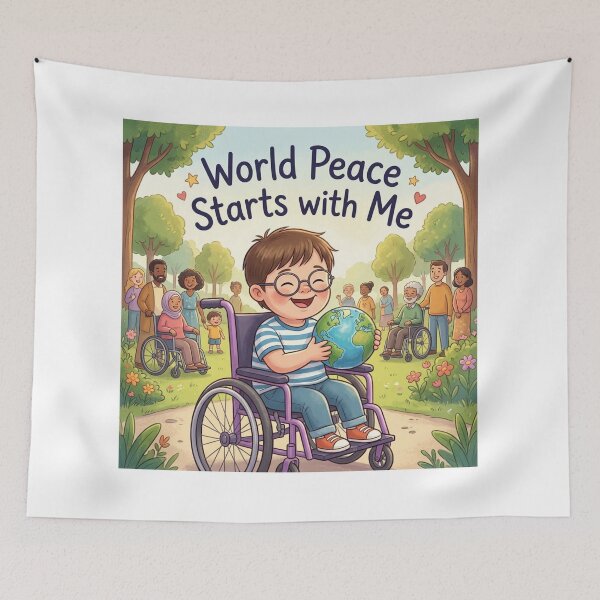 Item preview, AI Art - World Peace Starts with Me designed and sold by Whimsyful Designs.