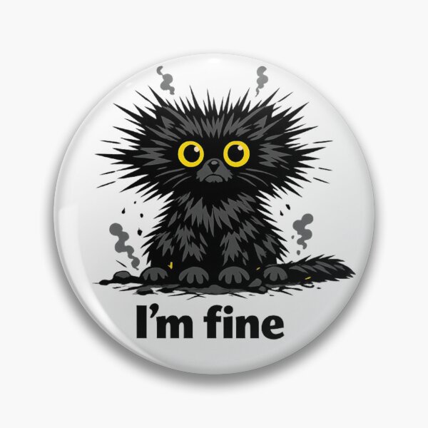 Item preview, I'm Fine Cat Struck by Lightning Funny designed and sold by SoftSproutstu.