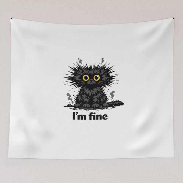 Item preview, I'm Fine Cat Struck by Lightning Funny designed and sold by SoftSproutstu.