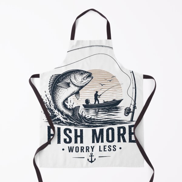 Item preview, Fish More Worry Less Vintage Fishing Logo designed and sold by ZadTicaret.
