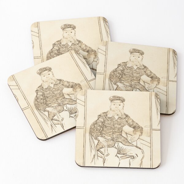 Item preview, The Postman Joseph Roulin by Vincent van Gogh: Vintage Line Art Portrait designed and sold by artofuniverse.
