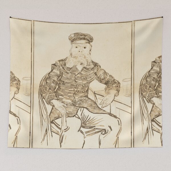 Item preview, The Postman Joseph Roulin by Vincent van Gogh: Vintage Line Art Portrait designed and sold by artofuniverse.
