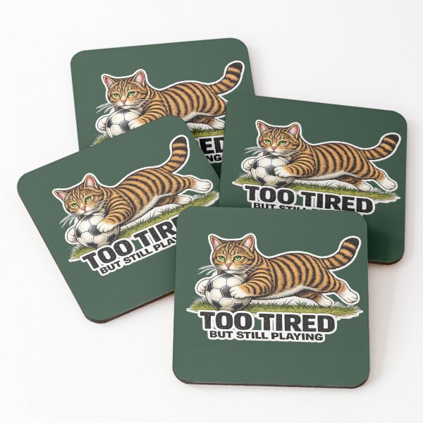 Item preview,  Too Tired But Still Playing Soccer Cat Meme | Funny Football Cat Gift for Players & Fans designed and sold by Serene Whiskers.