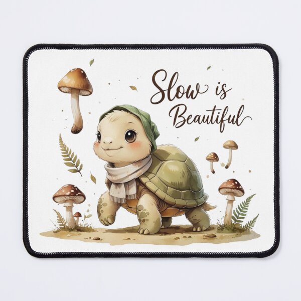 Item preview, Slow Is Beautiful Cute Vintage Turtle Cottagecore Aesthetic designed and sold by AQUILAKREO.