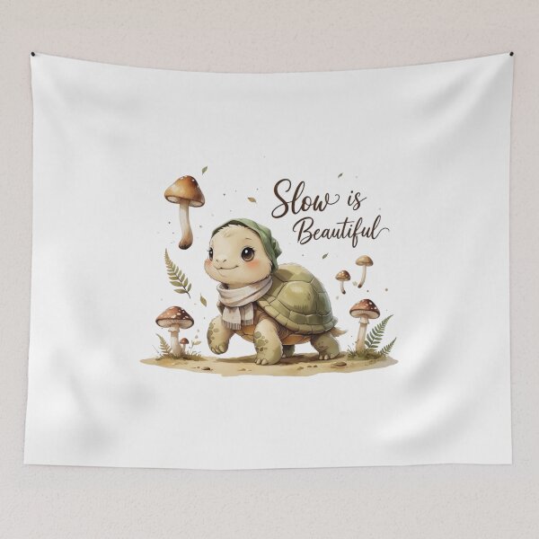Item preview, Slow Is Beautiful Cute Vintage Turtle Cottagecore Aesthetic designed and sold by AQUILAKREO.