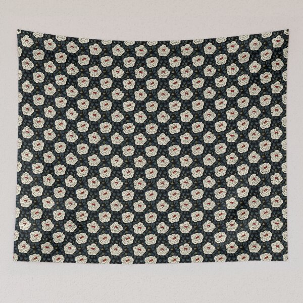 Item preview, white roses pattern designed and sold by Nice-patterns.