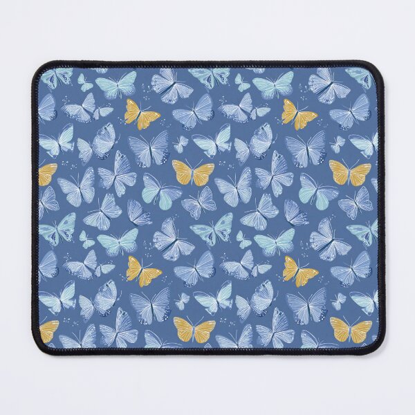 Item preview, Blue and Yellow Butterfly Pattern Aesthetic designed and sold by NicolasGlowArt.