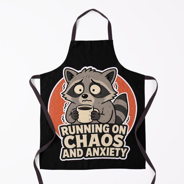 Item preview, Running On Chaos And Anxiety Funny Raccoon designed and sold by LOL-N-LIFESTYLE.