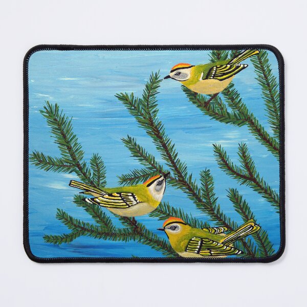 Item preview, Three golden-crowned kinglets. (Bird of hope) designed and sold by Richard Leclerc, Artiste peintre.