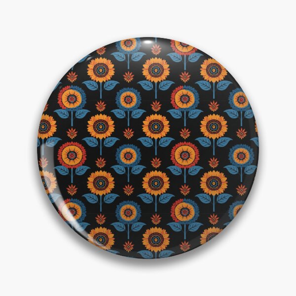 Item preview, orange sunflowers with blue leaves designed and sold by Nice-patterns.