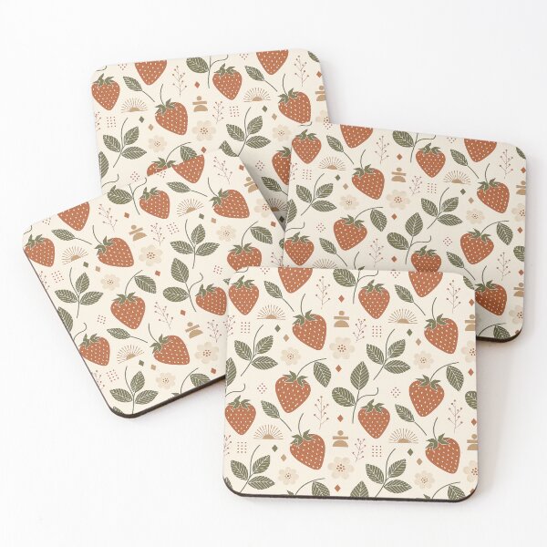 Item preview, Strawberries and simple leaves designed and sold by Imprearte.