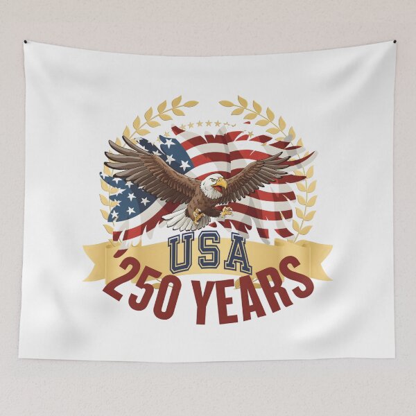 Item preview, 250 Years USA Anniversary Celebration Patriotic Eagle and Flag Design designed and sold by VibranPalette.