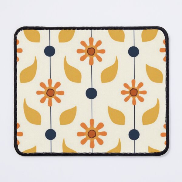 Item preview, Retro Orange Flower Geometric Pattern designed and sold by mittie101.