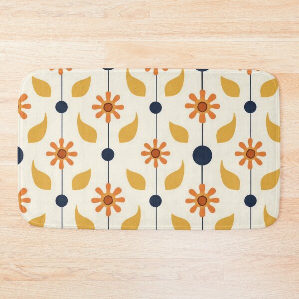 Item preview, Retro Orange Flower Geometric Pattern designed and sold by mittie101.