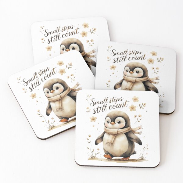 Item preview, Small Steps Still Count Cute Penguin Baby Nursery Art designed and sold by AQUILAKREO.
