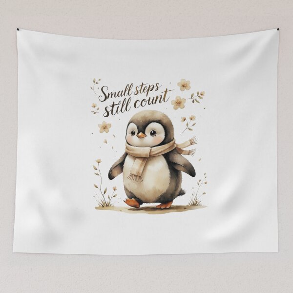 Item preview, Small Steps Still Count Cute Penguin Baby Nursery Art designed and sold by AQUILAKREO.