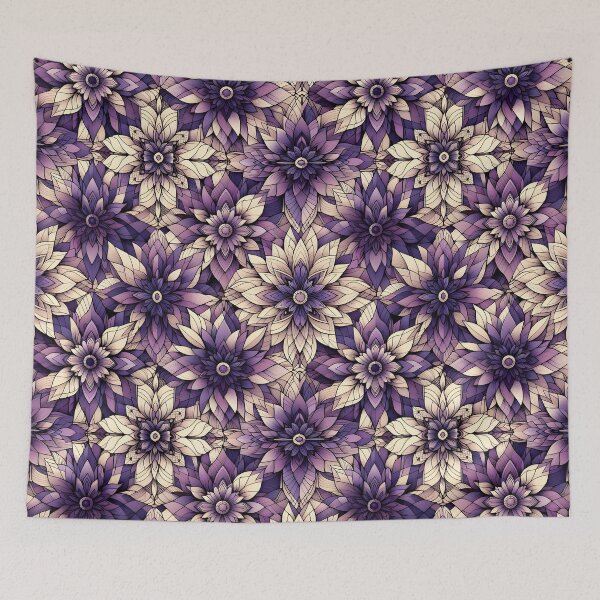 Item preview, Purple Cream Layered Floral Seamless Pattern Art designed and sold by Apex Designs.