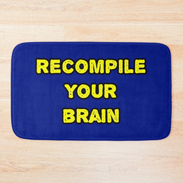 Item preview, Recompile Your Brain Programming Meme – Coding Humor Debug Mind Developer Joke designed and sold by Nerd Romance Café.