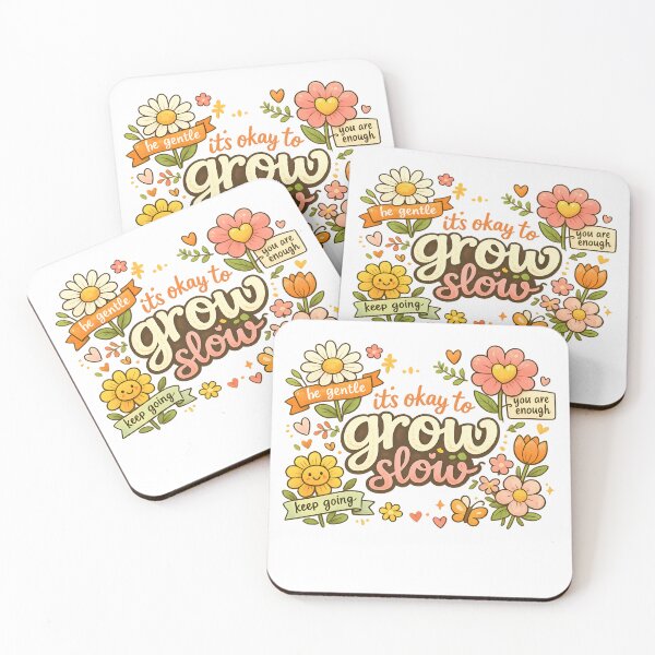 Item preview, it's okay to grow slow typography, uniq design  designed and sold by : CraftyVibes.
