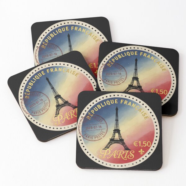 Item preview, Vintage Paris Postage Stamp Design | Eiffel Tower France Travel Watercolor Aesthetic designed and sold by Bhaskar Digital Art.