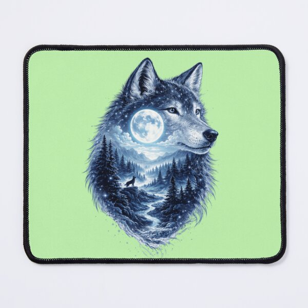 Item preview, Celestial Wolf – Moonlit Forest Spirit designed and sold by sunbowjp stadio.