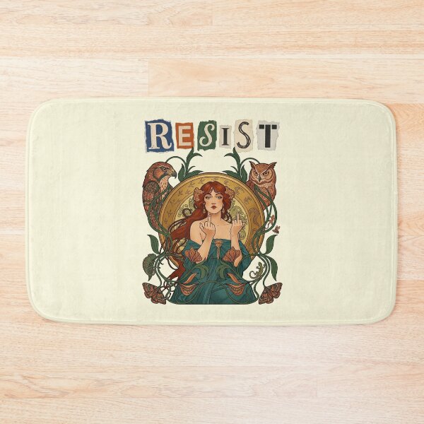 Item preview, Resist Art Nouveau Woman with Owls designed and sold by TeeARTHY.