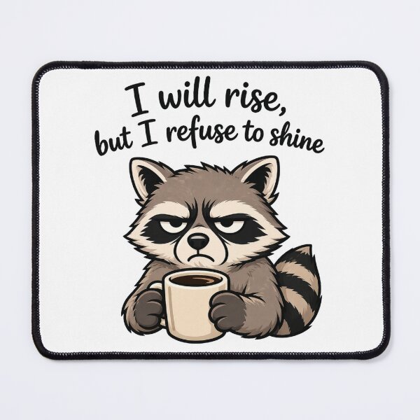 Item preview, I will rise but I refuse to shine, Grumpy Racoon design color designed and sold by Inappropriate Ink.