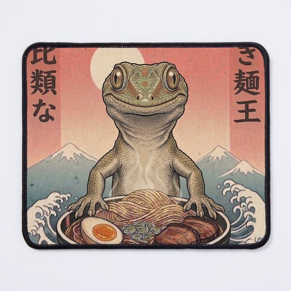 Item preview, Funny Gecko Japanese Ramen Noodles Vintage Kanagawa Wave designed and sold by FurryHavenPH.