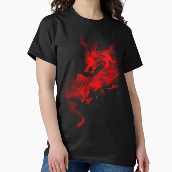 Aperçu de l'œuvre dragon fumé rouge créée et vendue par calinedesign.