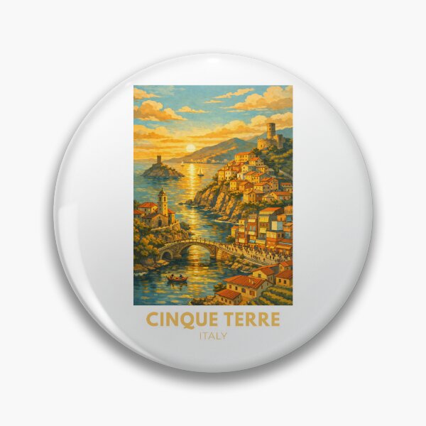 Item preview, Cinque Terre Italy Modern Vintage Travel Poster – Retro Coastal Village Art designed and sold by MyTutina.