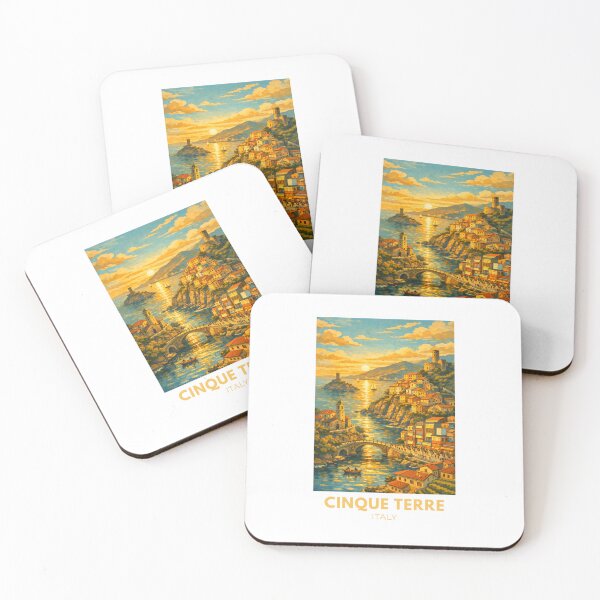 Item preview, Cinque Terre Italy Modern Vintage Travel Poster – Retro Coastal Village Art designed and sold by MyTutina.