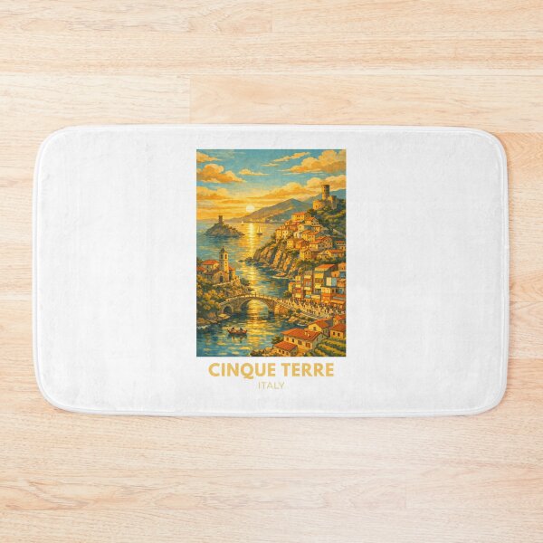 Item preview, Cinque Terre Italy Modern Vintage Travel Poster – Retro Coastal Village Art designed and sold by MyTutina.