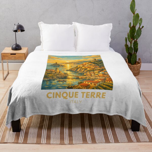 Item preview, Cinque Terre Italy Modern Vintage Travel Poster – Retro Coastal Village Art designed and sold by MyTutina.