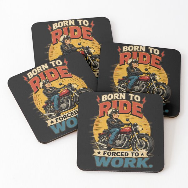 Item preview, Born To Ride Forced To Work - Funny Biker Office Humor Design designed and sold by anandariki.