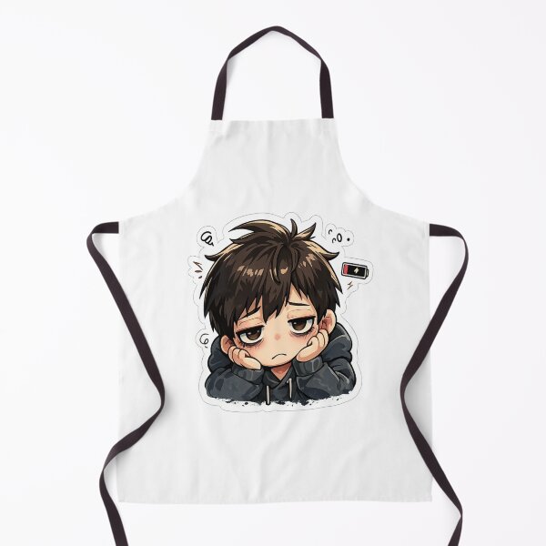 Item preview, Tired Student Anime Boy Cute Sad Mood Sticker designed and sold by Artbysarmina.