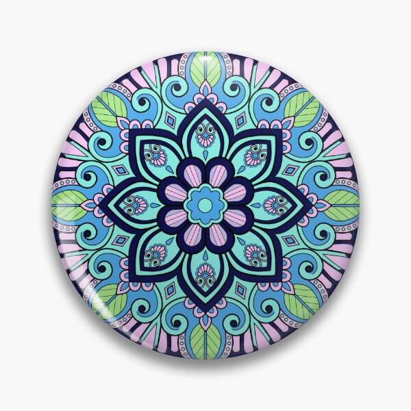 Item preview, Pastel Bloom Ornament - Intricate Blue and Pink Floral Geometry designed and sold by SolutionsArt.