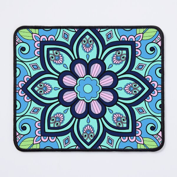Item preview, Pastel Bloom Ornament - Intricate Blue and Pink Floral Geometry designed and sold by SolutionsArt.
