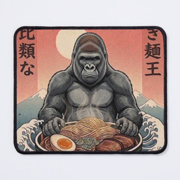 Item preview, Funny Gorilla Japanese Ramen Noodles Vintage Kanagawa Wave designed and sold by FurryHavenPH.