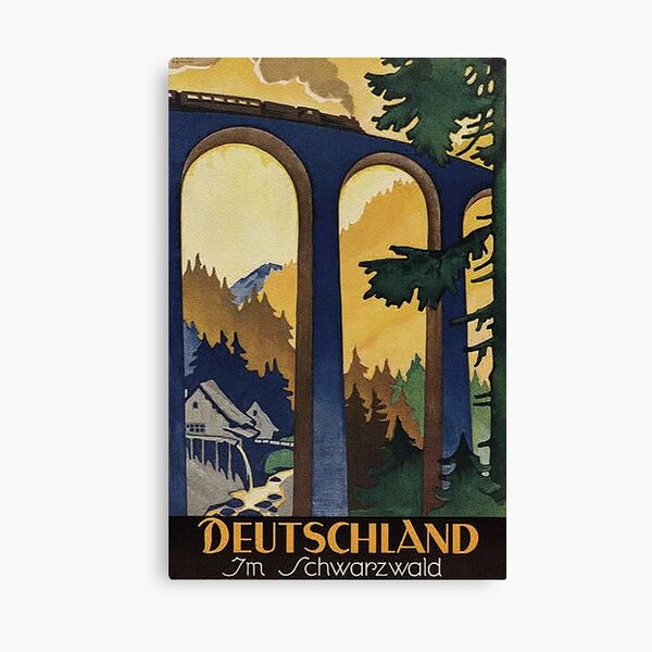 Black Forest vintage travel advertisement Canvas Print