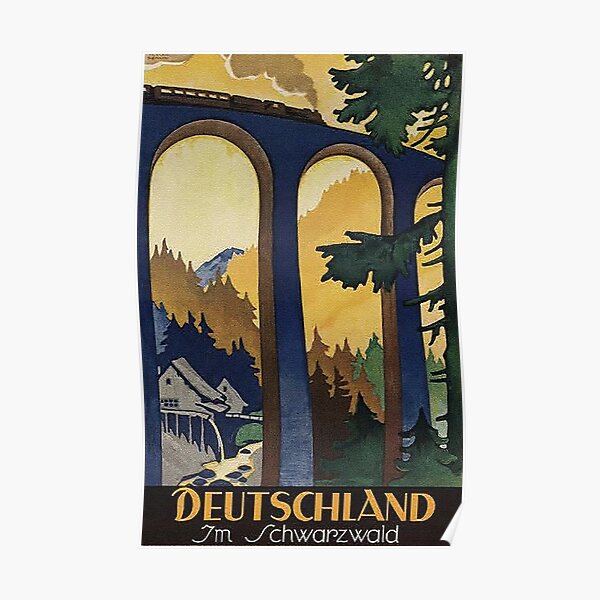 Vintage Reiseanzeige des Schwarzwalds Poster