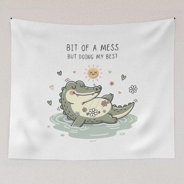 Item preview, Bit Of A Mess But Doing My Best Funny Crocodile T-Shirt Chaotic Little Creatures - Digital Art designed and sold by Panom Suavichien.