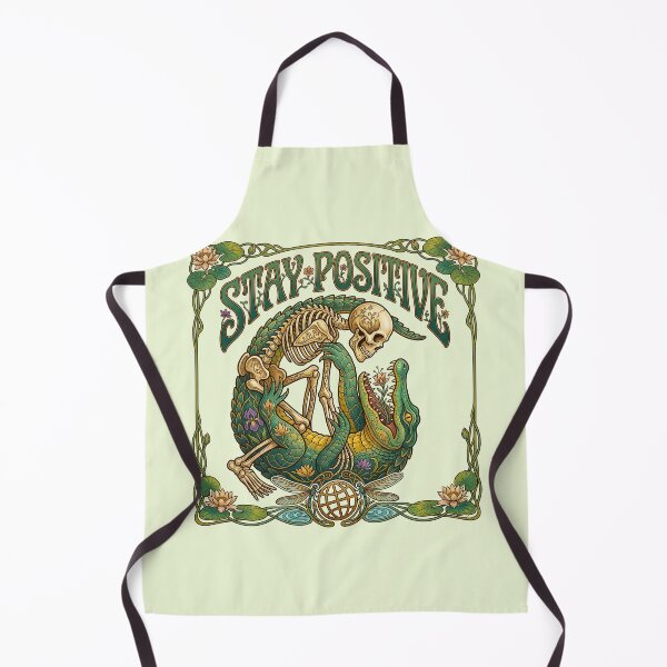 Item preview, Stay Positive Alligator Skeleton Floral designed and sold by TeeARTHY.
