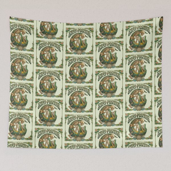 Item preview, Stay Positive Alligator Skeleton Floral designed and sold by TeeARTHY.