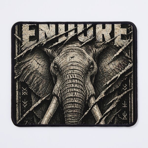 Item preview, Hardened Founder Built To Endure Elephant Industrial Sigil Art Print designed and sold by SavannaStrikes.