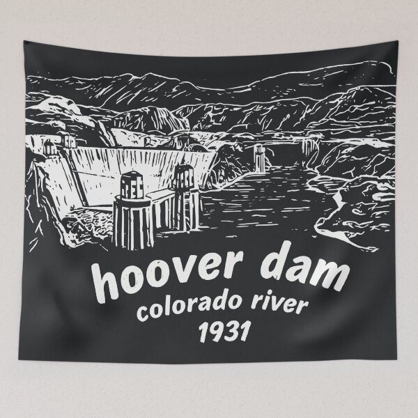 Item preview, Hoover Dam Vintage Black And White Simple Landscape  designed and sold by HowToCanadian.