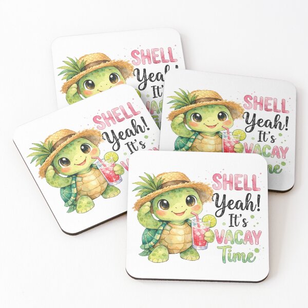 Item preview, Shell Yeah Its Vacay Time Funny Summer Turtle Pun designed and sold by LunaPixelStudio.