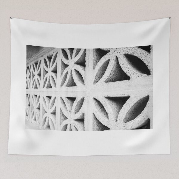 Item preview, Breeze Block Concrete Wall Pattern in Black and White With Geometric Architectural Texture designed and sold by Nmallia.
